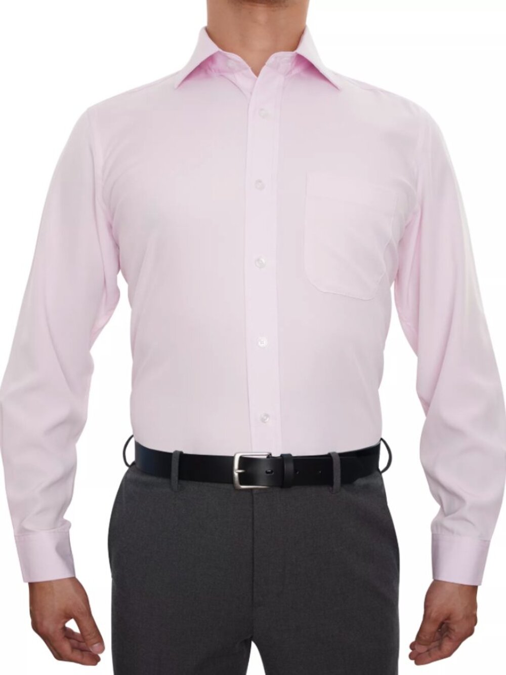 Nobleson Dress Shirt Men Medium Pink Classic Fit Button Down Long Sleeve Collar
